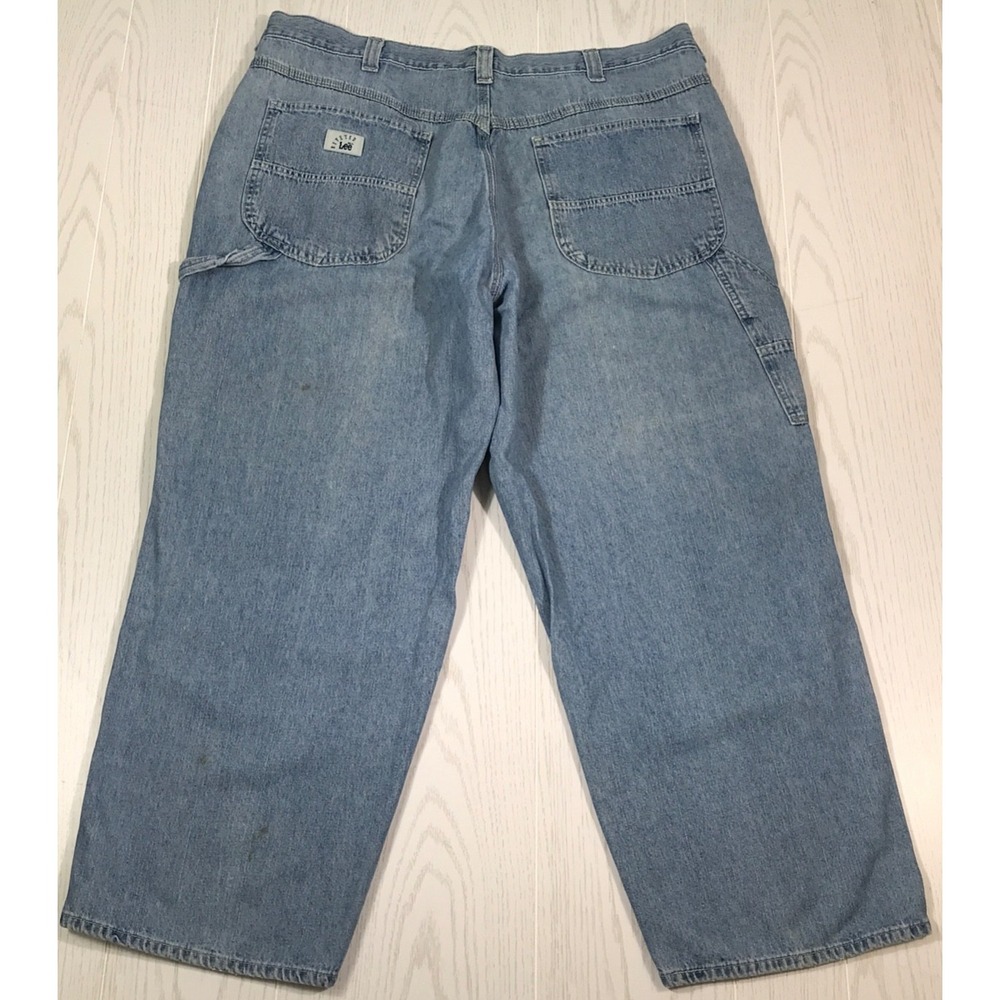 Vintage Lee Carpenter Jeans Men 40x28 Blue Baggy Loose Skater Rave Work Grunge